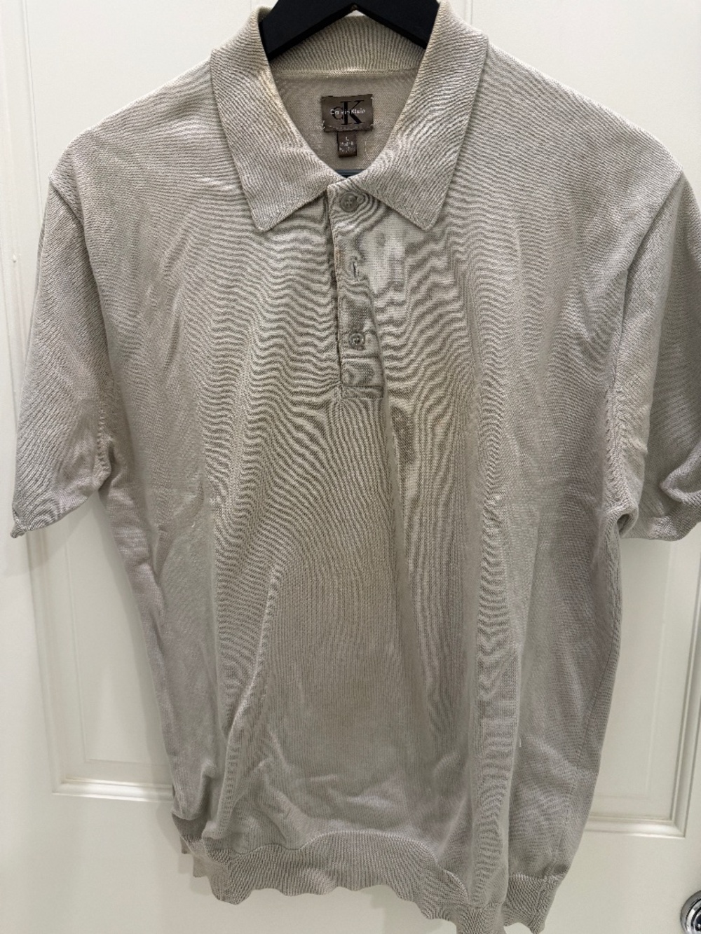 Calvin Klein Grey Polo Size L 100% Cotton
